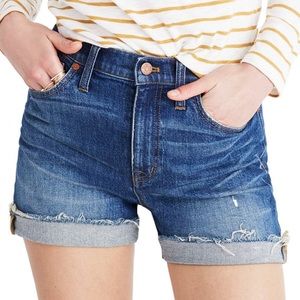 Madewell High Rise Distressed Shorts